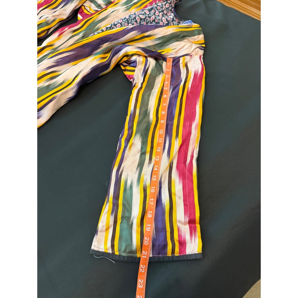 Vintage Style Ikat Print Duster Cardigan Multicolor Floral Lined Long Jacket - Picture 2 of 7